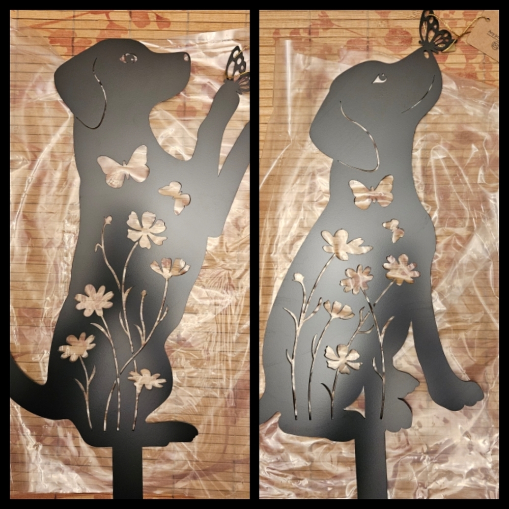 Garden Yard Stakes Set Of 2 Dogs